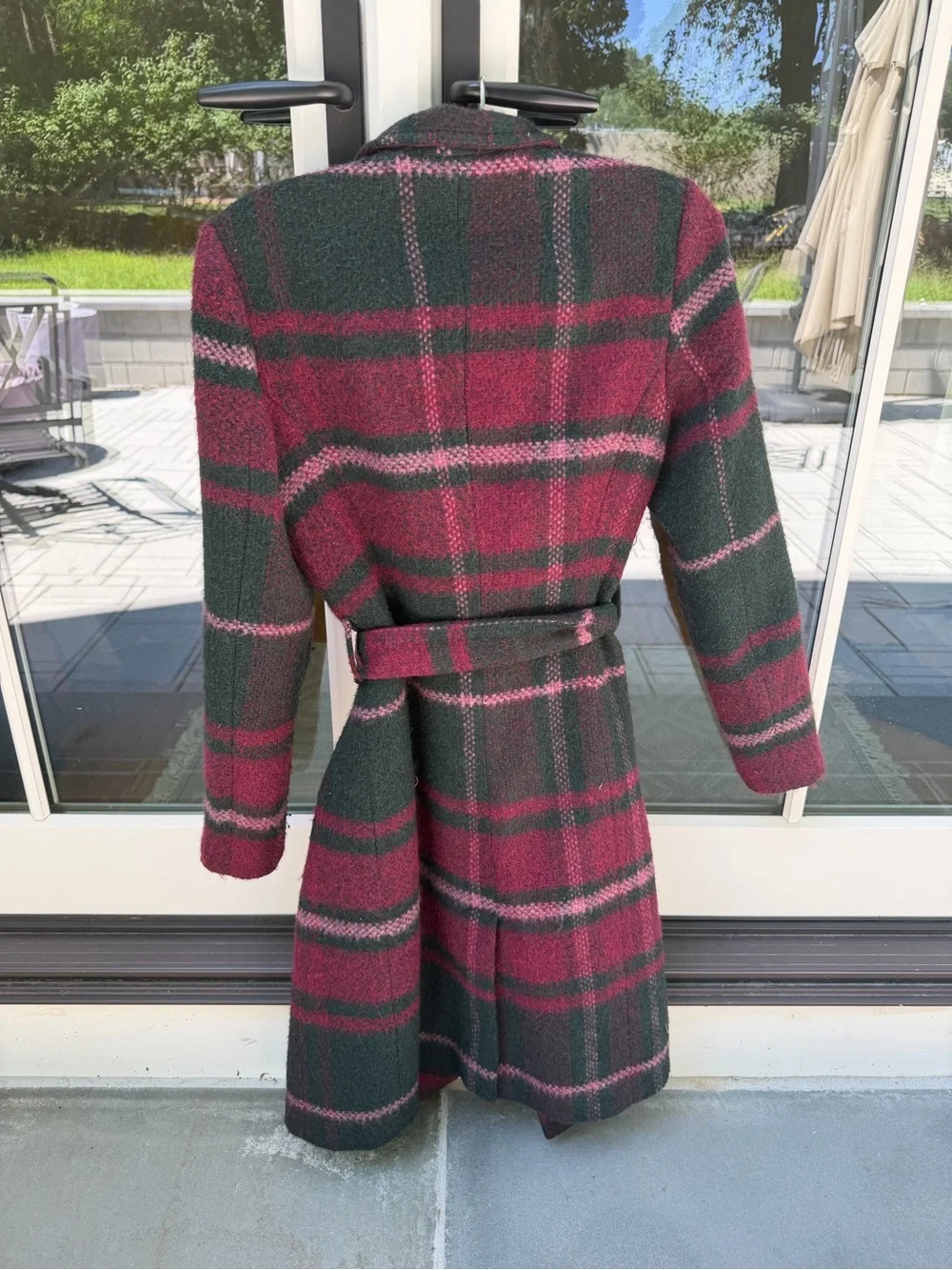 Ted Baker Plaid Belted Wrap Coat – Wool Blend size 1 US size 4